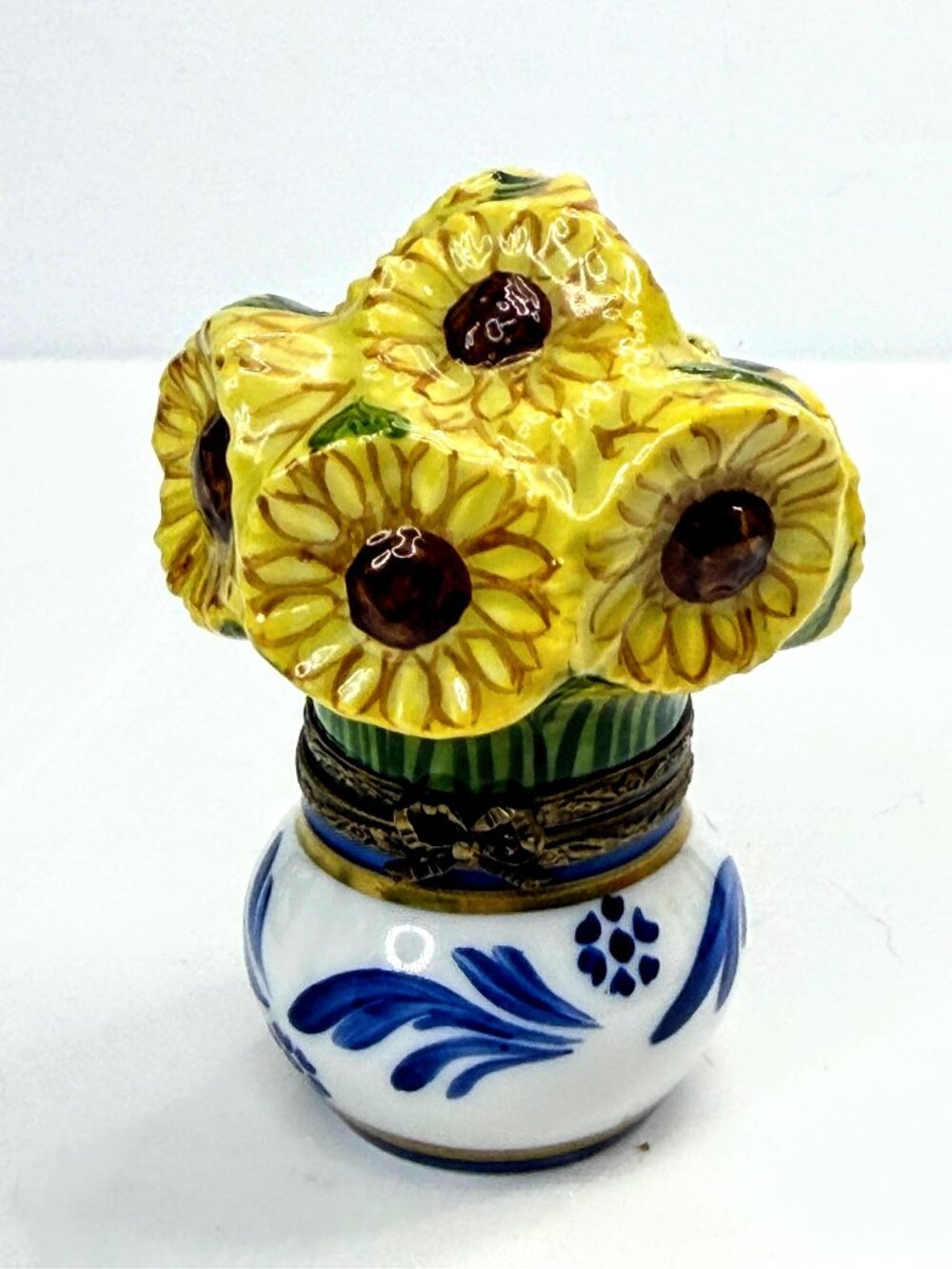 Limoges France Van Gogh-Inspired Sunflowers Porcelain Hinged Box A1058